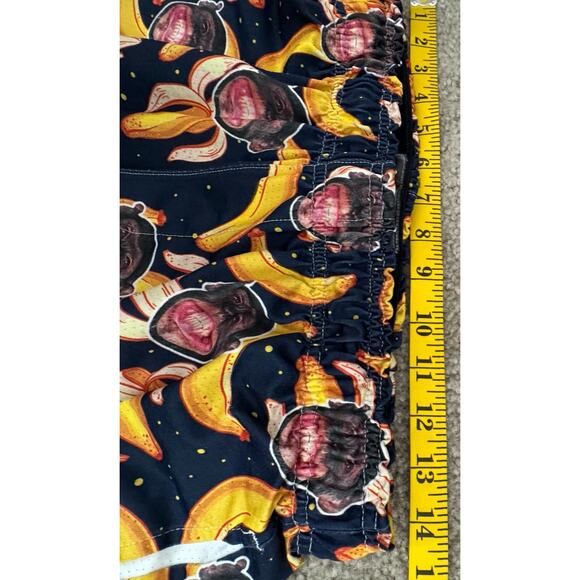 Lacrosse Unlimited Men’s Shorts Large Monkey Banana Print Elastic Waist USA - Picture 7 of 11